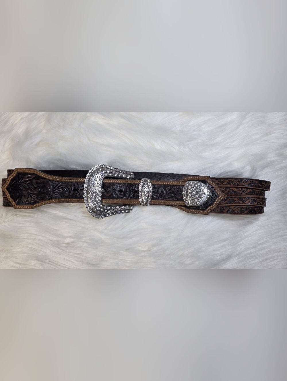 Tony Lama Cheyenne Creek Leather Belt Size 36 Like New